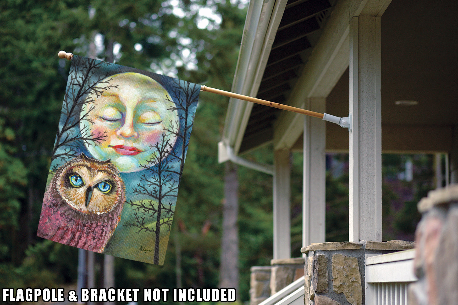 Toland Home Garden Moonlit Owl Winter Fall Garden Flag Double Sided 28x40 Inch - image 3 of 5