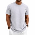 thumbnail image 2 of VgaVtl Teeshirts for Men Summer Short Sleeve Basic Leisure Retro Loose Mens Shirts Plain Crew Neck Everyday, 2 of 9