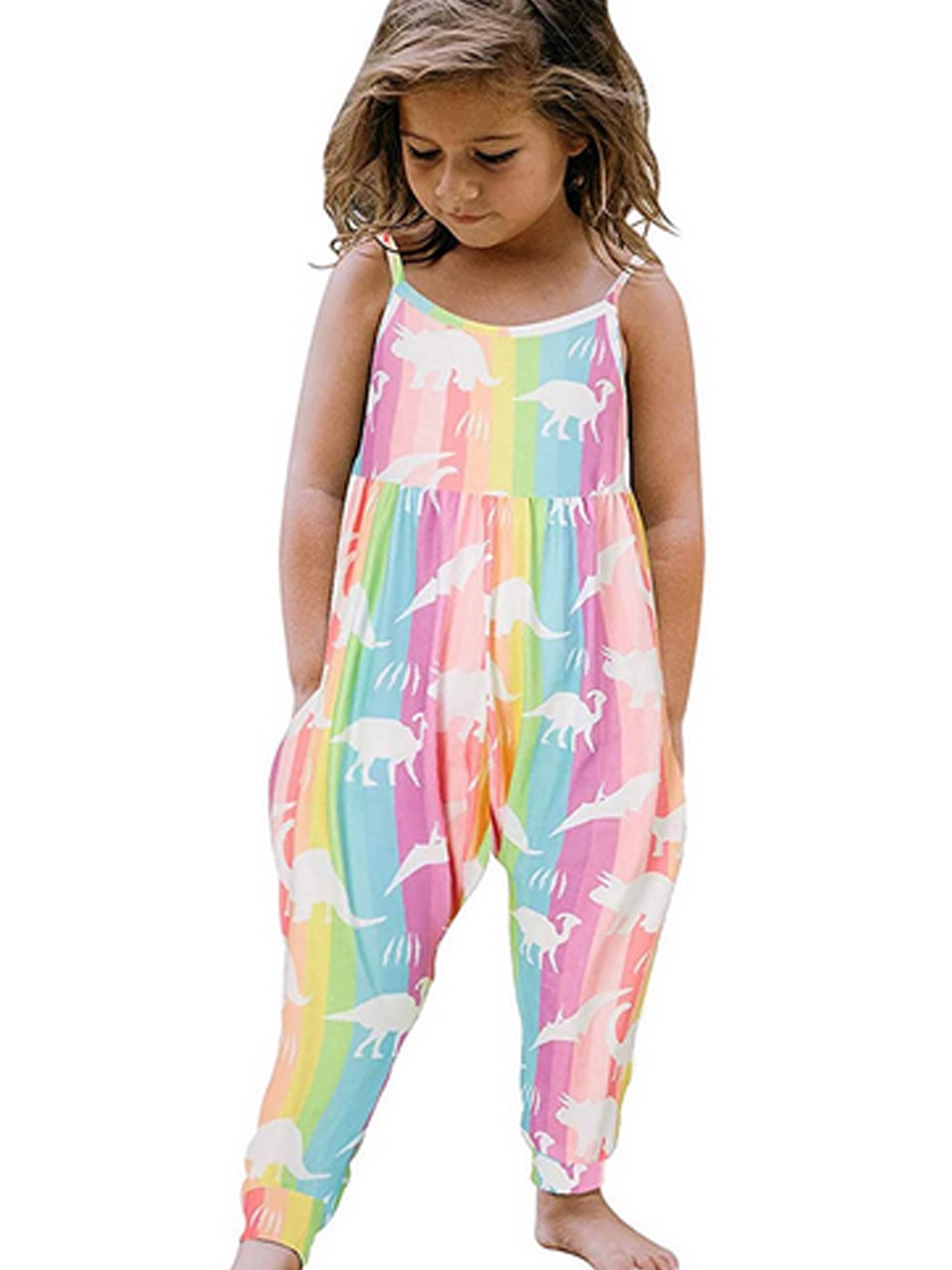 Bmnmsl Girl Summer Jumpsuits Spaghetti Strap Siamese Trousers - Walmart.com