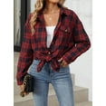 thumbnail image 5 of TEMOFON Button Down Shirts for Women Flannel Plaid Long Sleeve Tunic Tops Lapel Collared Loose Shirts for Women with Pocket Size XL, 5 of 5