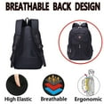 thumbnail image 4 of Mochila para hombre, impermeable, para deporte, trabajo, ocio, escuela, mochila negra, 4 of 5