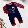 thumbnail image 4 of Onlypjs Family Matching Christmas Pajamas – Navy "Merry Christmas" Plaid Holiday Sleepwear for Women, Men, 4 of 6