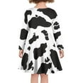 thumbnail image 3 of Suhoaziia Novelty Midi Skirt for Child Girls Size 11-12 Years Cow Stripes Graphic White Dress Comfortable Durable Jumpskirt Trendy Clothes with Sleeves, 3 of 7