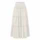 thumbnail image 3 of TaTaai Ladies High Waist Linen Blend Maxi Skirt Solid Color Three Tier Ruffle Design Elastic Waist Pocket Casual Summer Gift, 3 of 6