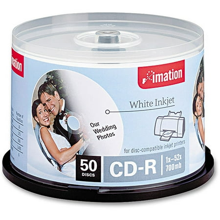 imation Printable CD-R Discs, 700MB/80min, 52x, Spindle