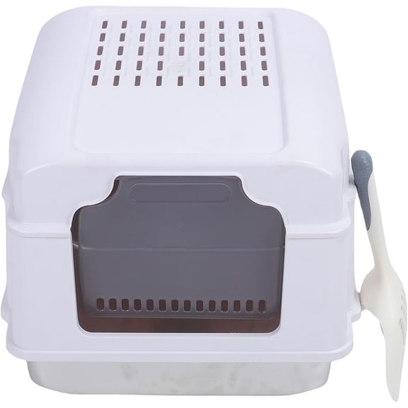 Heavy Duty Stainless Steel Cat Litter Box with Lid & Scoop - Enclosed Metal Litter Pan, No Odor Absorption, Anti-Urine Leak, Easy Cleaning for Indoor Cats