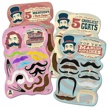 Mr. Moustachio's Facial Hair Four Pack: Top Ten Manliest, Girliest, Gnarliest, and Meatiest Facial Hair, Beard, and Mustache Assortment!, A grand total of 30.., By Mr Moustachio