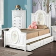 thumbnail image 2 of ACME Flora Contemporary Wooden Twin Bed with 2 Drawers in White, 2 of 7