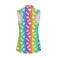 thumbnail image 2 of Whosucclay Rainbow Stripes with Bones Women's Sleeveless Golf Shirt for Ladies Elastic Half Zip Relaxed Womens Golf Shirt XS - 2XL, 2 of 8