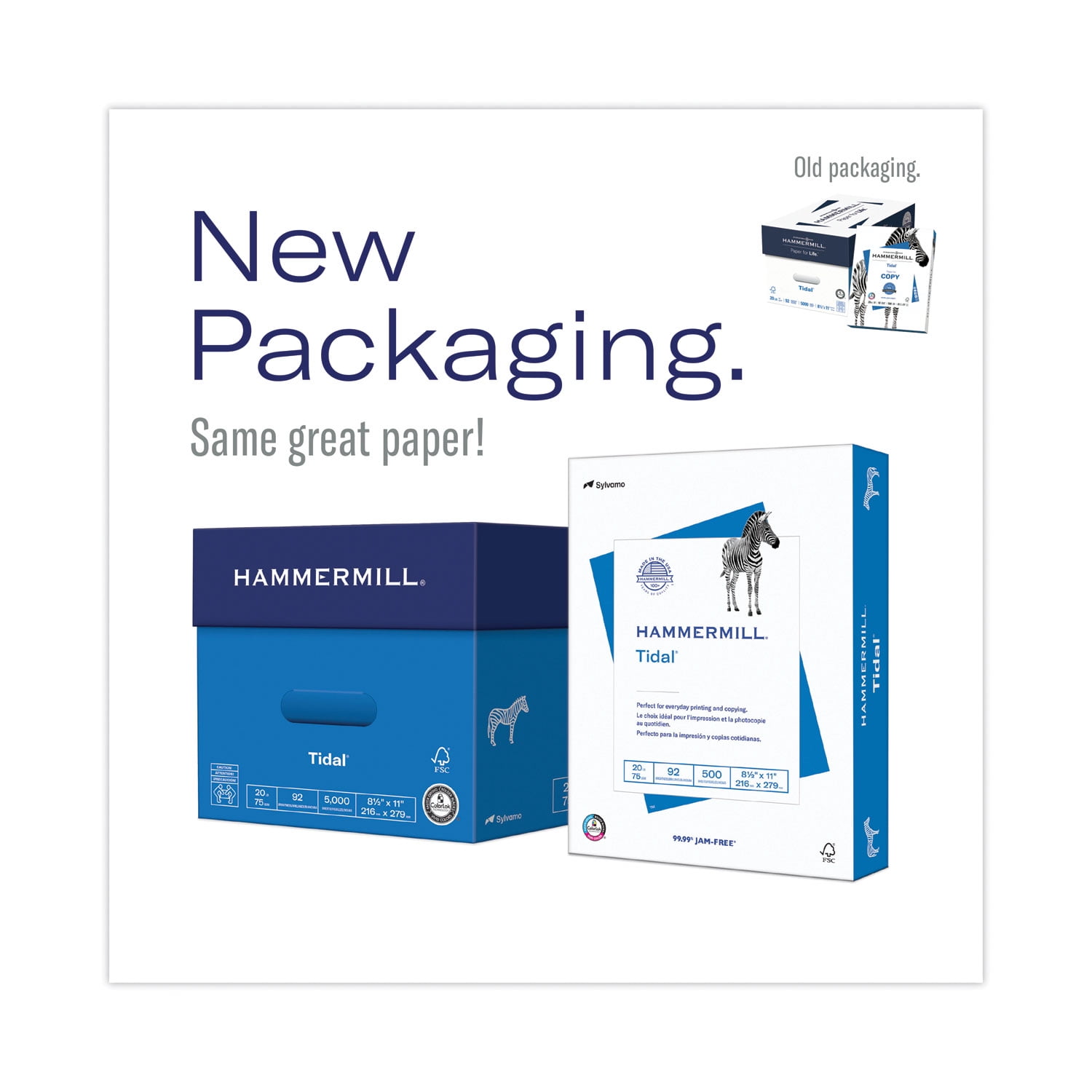 Hammermill Paper, Tidal Printer Paper, 8.5 x 11 Paper, Letter Size, 20lb, 92 Bright - 1 Pallet / 40 Cartons (162008P)