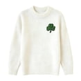 thumbnail image 3 of SXCXLSA Women Irish Clover Sweatshirt St Patrick’s Day Long Sleeve Crew Neck Casual Pullover Fashion Top, 3 of 3