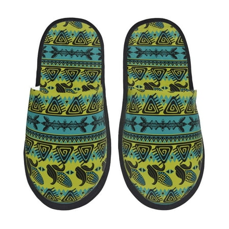 

Adobk Teal Vintage Corn Pattern Print Slippers Indoor Outdoor Retro Slippers House Soft Fluffy Slides Cushion Furry Slippers-Medium