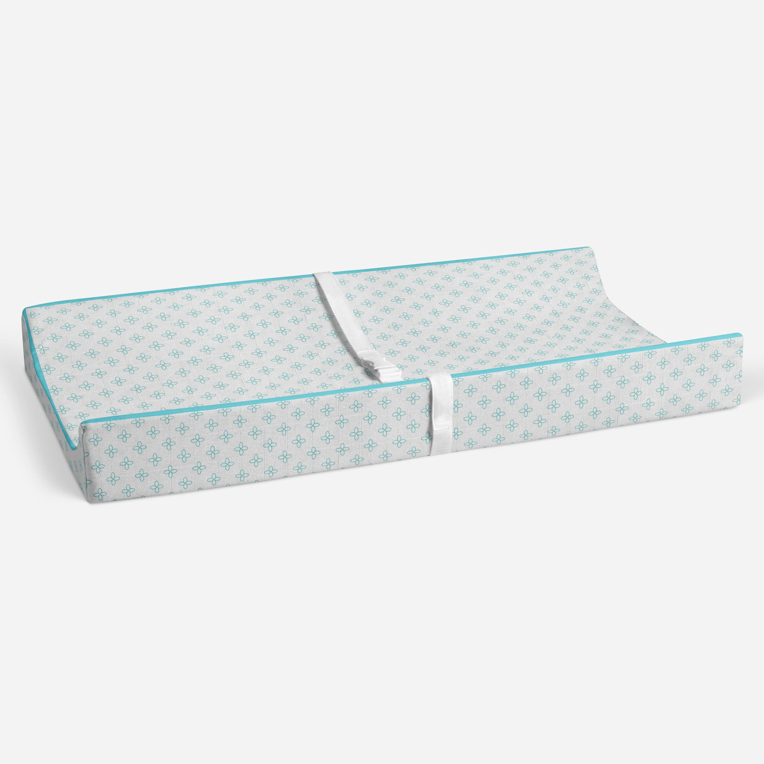 Bacati - Petals Aqua Quilted Muslin Changing Pad Cover