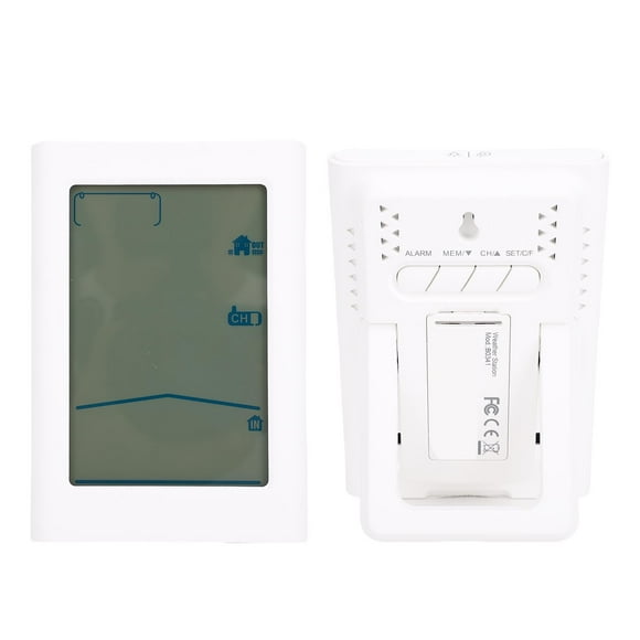 Horloge Météo, Horloge Thermomètre Sans Fil Affichage de l'Humidité LCD pour Extérieur