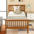 thumbnail image 2 of Harper & Bright Designs Twin Bed Frame Wood Platform Twin Bed No Box Spring Required, Oak, 2 of 7