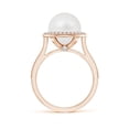 thumbnail image 2 of ANGARA South Sea Cultured Pearl Halo Ring with Milgrain in 14K Rose Gold for Women | June Birthstone, Birthday, Anniversary, Jewelry Gift for Women | Pearl Ring, 2 of 5