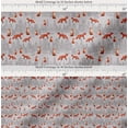 thumbnail image 2 of Soimoi Gray Cotton Poplin Fabric Cedar Tree & Fox Animal Print Fabric by Yard 56 Inch Wide, 2 of 7