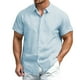 thumbnail image 4 of Camisa informal de manga corta de verano para hombre: poliéster spandex, color liso, transpirable, para todas las ocasiones, fácil de cuidar (S-XXXL), 4 of 8