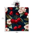 thumbnail image 2 of Cherry Canvas Picnic Blanket Waterproof Outdoor Mat for Beach, Park, Camping, Travel - Large Size, Foldable, Portable, Washable - Blue Stripe Pattern, 2 of 6