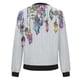 thumbnail image 5 of Chaqueta bomber con estampado de murciélago rosa para mujer, abrigo informal ligero con cremallera, puños y dobladillo acanalados, 5 of 5