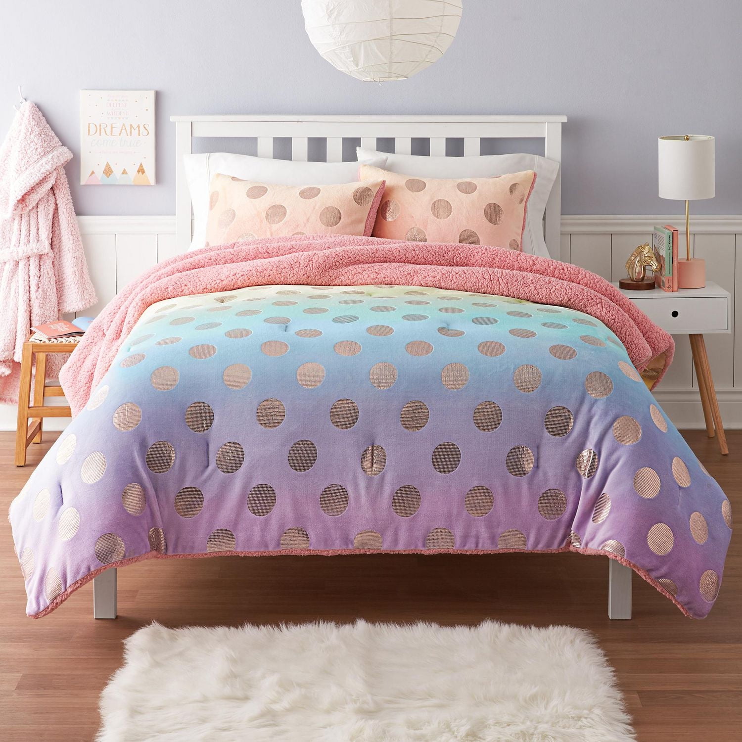 Girls Rainbow Dot Bedding Sweet Jojo Designs Pink Boho Rainbow And
