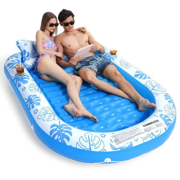 Tumbona inflable para bronceado COMMOUDS, extra grande, 80 x 56 cm
