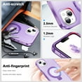 thumbnail image 3 of Dteck for iPhone 15 Plus Case with Invisible Magnetic Ring Stand, Military-Grade Translucent Case with Built-in Screen Protector for iPhone 15 Plus Case Compatible with MagSafe,Purple, 3 of 6