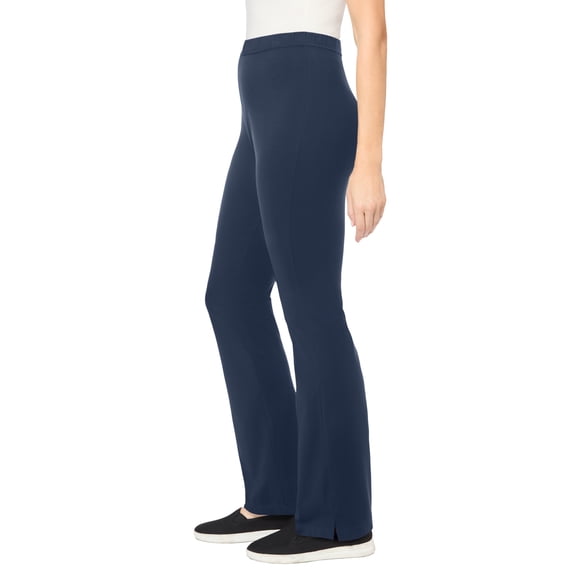 Woman Within Plus Size Stretch-Cotton Knit Pull-On Bootcut Leggings