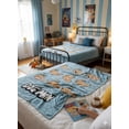 thumbnail image 2 of Dog Man Super Soft Plush Blanket Blue and Orange Character Design 100% Polyester 60x48 cm, 2 of 4