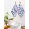thumbnail image 2 of Purple Flower Pattern Kitchen Dish Towels for Drying Dishes Set of 2, Vintage Floral Botanical Simple Waffle Weave Microfiber Hand Tea Bathroom Towels Quick Dry & Absorbent Towel 12x12, 2 of 7