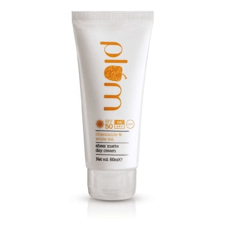 Plum Chamomile & Tea Sheer Matte Day Cream SPF 50 PA+++| Sunscreen SPF50 | For Normal, Combination Skin | 100% Vegan, Cruelty free | 60ml