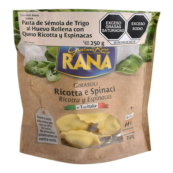 Pasta al huevo Rana rellena con queso ricotta y espinacas 250 g