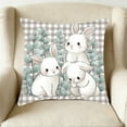 thumbnail image 4 of 18x18 inch Easter Pillow Covers , Risen Bunny Floral Eggs Farmhouse Decorations Spring Holiday Decor Throw Cushion Case for Home Couch, 4 of 5