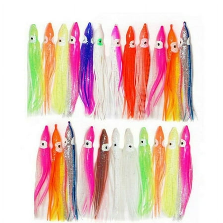 20Pcs Artificial Octopus Squid Soft Fishing Lures Bait Saltwater Colorful 5-16Cm Wear-Resistant Pvc Fishing Accessories 9Cm Mingyiq Inc