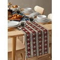 thumbnail image 6 of Coastal American Flag Table Runner Cotton Linen 120 Inch Holiday Dresser Scarves, Starfish Vintage USA Flag Tablerunner for Kitchen Coffee Dining Bedroom Living Room Dinner Scarf Décor 13''x120'', 6 of 9
