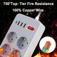 thumbnail image 3 of 10-In-1 Power Strip Multi Outlet Socket with 1.2-Meter Long Cord 6 Outlet 4 USB Port for Home Office Hotel EU Plug, 3 of 5
