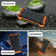 Solar Power Bank 46800mAh, Portable Wireless Charger, 18W Fast Charging External Battery Pack with 4 Cables for Cell Phones, Solar Panel Charging with Dual Flashlight for Camping