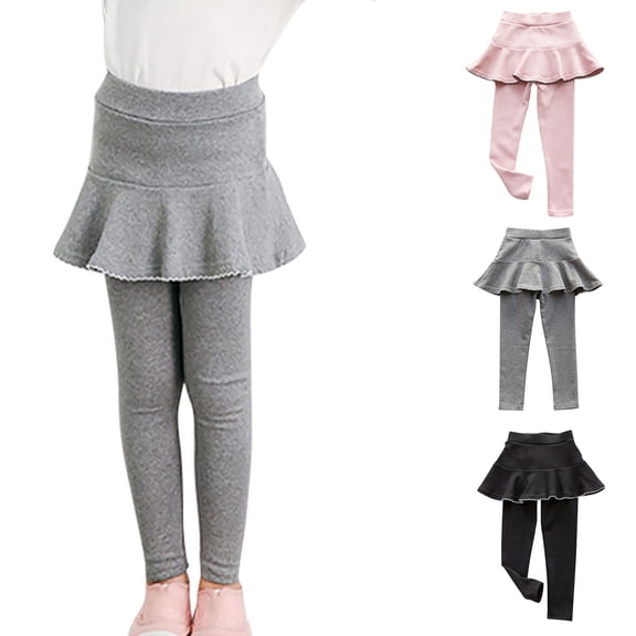 SROBPTY Kids Girls Basic Stretch Leggings Warmth Pants for Fall Winter