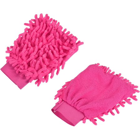 Microfiber Wash Mitt - Chenille Reusable Gloves for Cleaning  Scratch-Free  Apply to Kitchen/House Cleaning/Cars/Mirrors