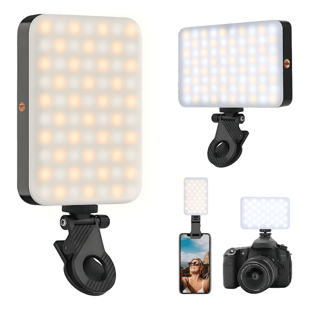 62 led Luz Selfie Clip Portátil Recargable 1500mah 3 Modos Ajuste de Brillo Luces Xtellar blanco