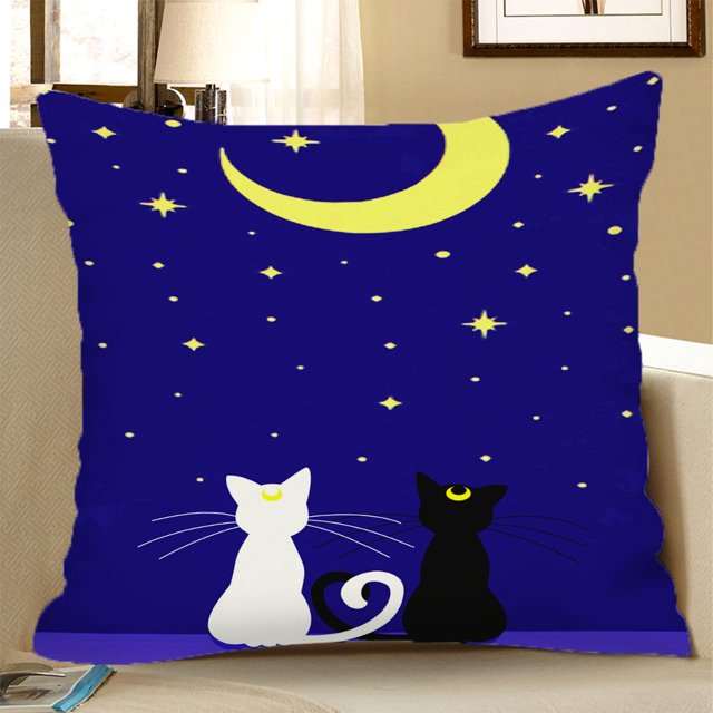 1 Pieza Cuadrada Funda De Almohada Volver Funda De Cojín Para El Valentín De Pascua Sofá Dormitorio Decoración y negro 45x45cm. perfecl Funda de cojín cuadrada
