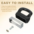 thumbnail image 4 of Uxcell 2 Pcs Universal Replacement Pot Short Side Handles, Heat Resistant Pot Handles with Screws, Pressure Pan Handle Ear for Home Kitchen Cookware Kitchenware, Black, 4 of 7