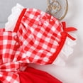thumbnail image 7 of CAICJ98 Baby Girl Summer Clothes Romper Dress Short Sleeve Plaid Jumpsuit Tulle Skirt Skirt Hem Bodysuit Cute Infant Newborn Outfit (Red,1-3 Months), 7 of 7