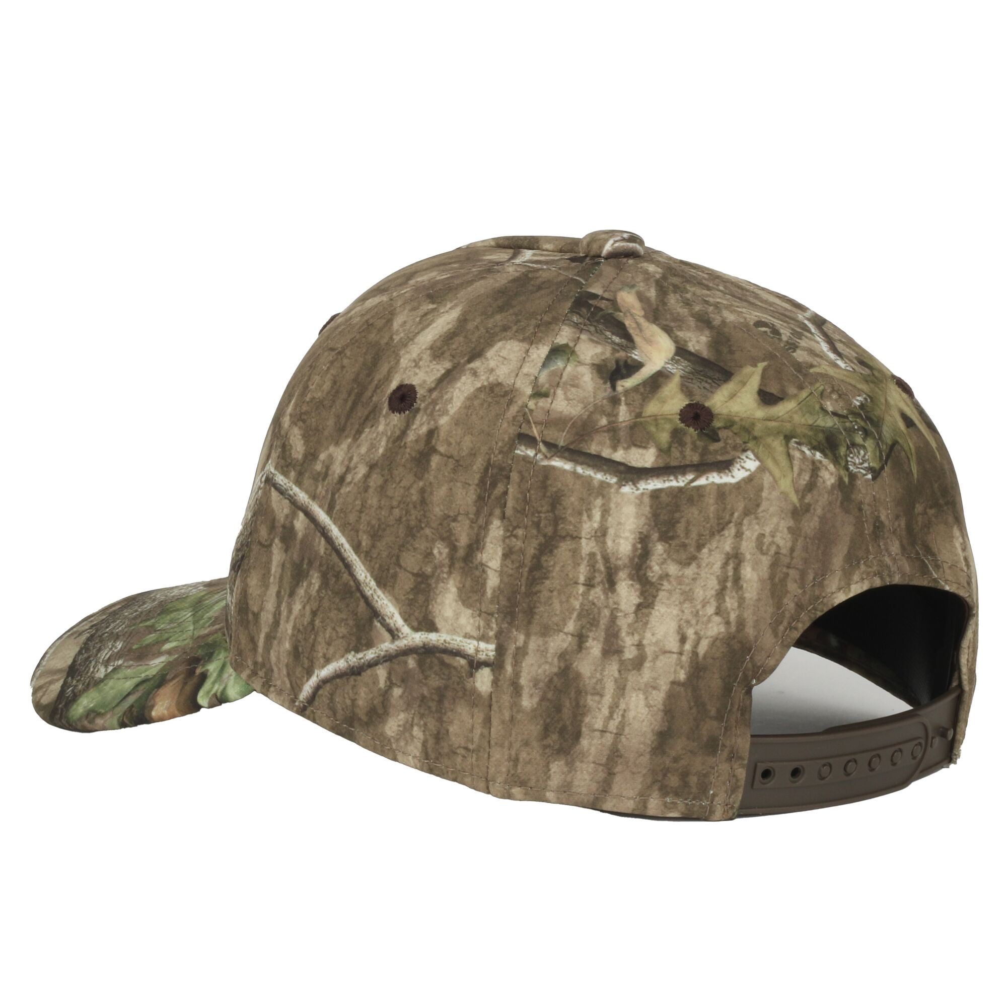 Mossy Oak® Structured Camo Hat, Pre-Curved Visor, Men's Adjustable Hunting Cap, One Size, Adult, Camo Green