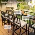 thumbnail image 2 of Metal Outdoor Bar Stools Counter Height Barstools with Beige Cushions (4-Pack), 2 of 8
