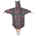 thumbnail image 2 of FORMRS Wearable Blanket Hoodie with Sleeves for Kids Cozy Flannel Sweatshirt, Warm Tartan Mosaic, 2 of 7