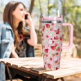 thumbnail image 2 of 30 oz Strawberry Tumbler with Handle and Lid 30oz Strawberry Themed Gifts for Strawberry Lovers Double Stainless Steel Insulated Cup Travel Coffee Mug, 2 of 5