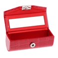 thumbnail image 2 of Leather Lipstick Case Holder with Mirror for Purse Red, 2 of 7