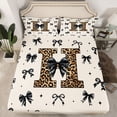 thumbnail image 2 of Feelyou Fashion Initial H Twin Sheet Sets, Bow Cheetah Leopard Print Bedding, 3pcs, 2 of 7