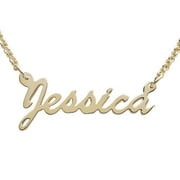 18K Gold over Sterling Silver Hollywood Script Necklace